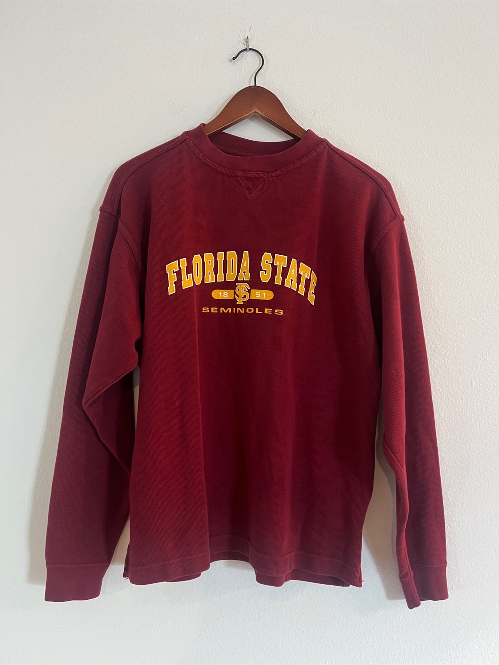 Florida State Seminoles Burgundy Knit Crewneck Sweatshirt